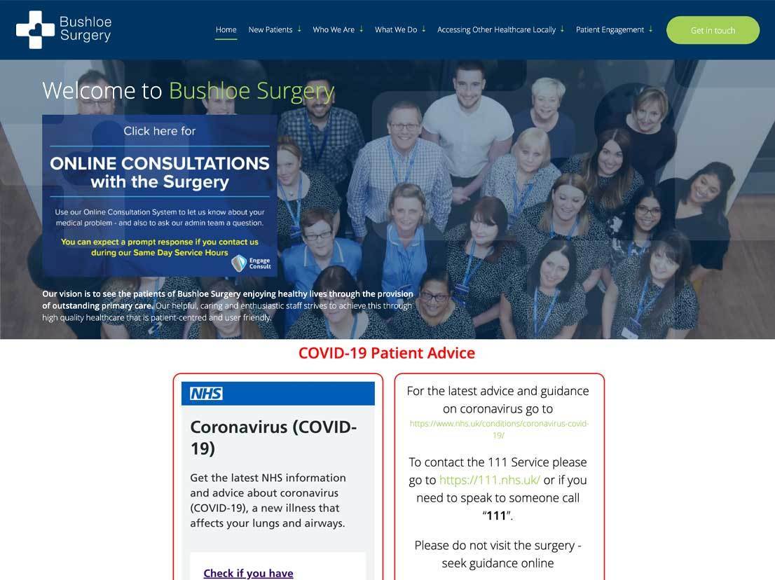 Bushloe Surgery - responsive web design