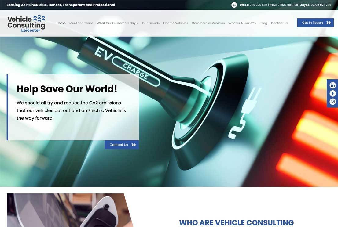 A vehicle consulting web design